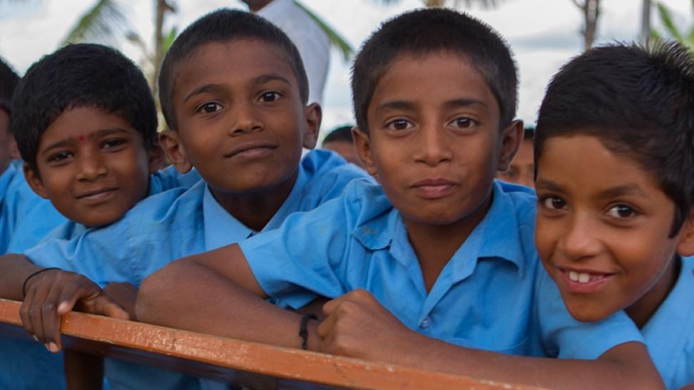 A group of young school boys