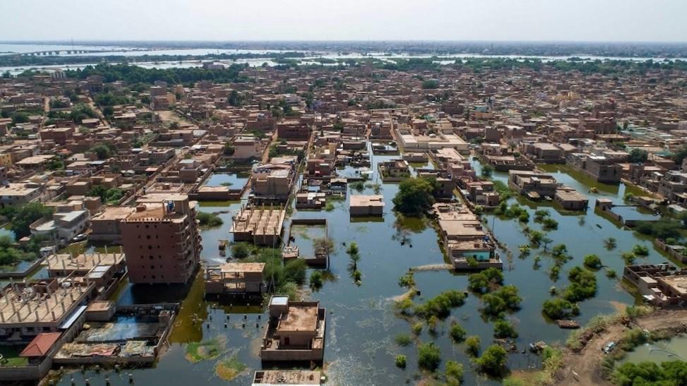 Aerial view of Pakistan in the floods